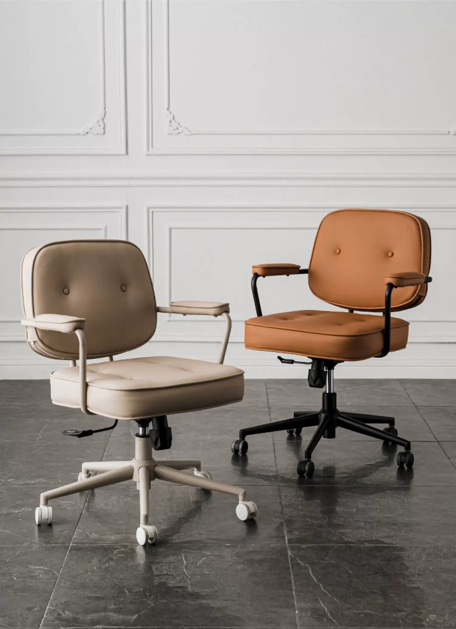 CAROCC Isolde Genuine Leather Light Luxury Computer Chair - Image 6