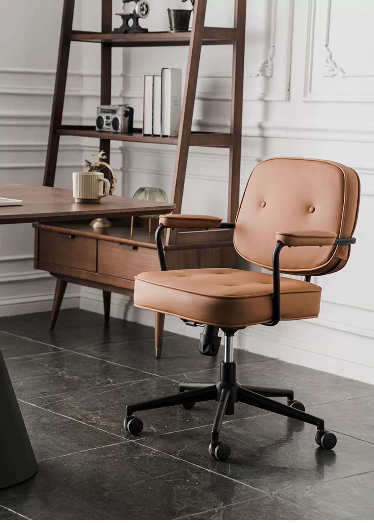 CAROCC Isolde Genuine Leather Light Luxury Computer Chair - Image 10