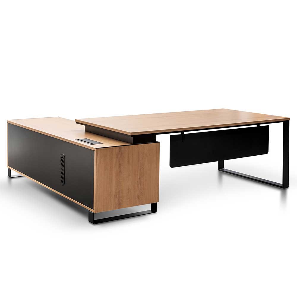 Janell 2.3m Right Return Office Desk - Natural - Image 3