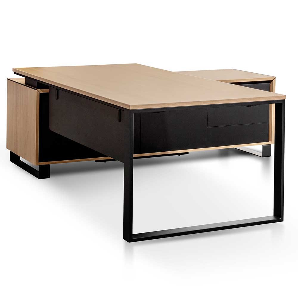 Janell 2.3m Right Return Office Desk - Natural - Image 2