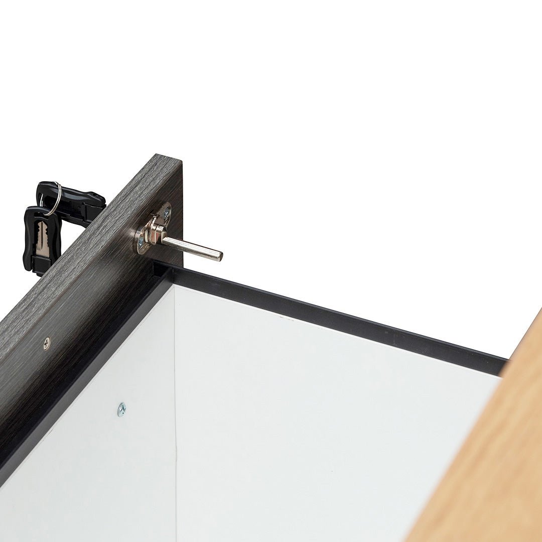 Cuevas 1.8m Right Return Office Desk - Black with Natural Top - Image 8