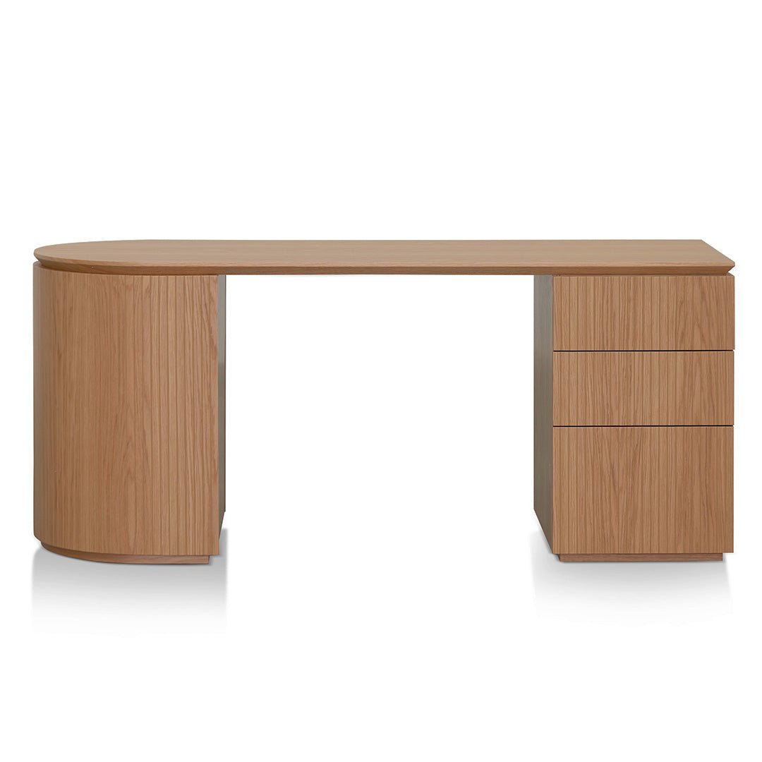 Albina 1.77m Right Drawer Office Desk - Natural Oak - Image 2