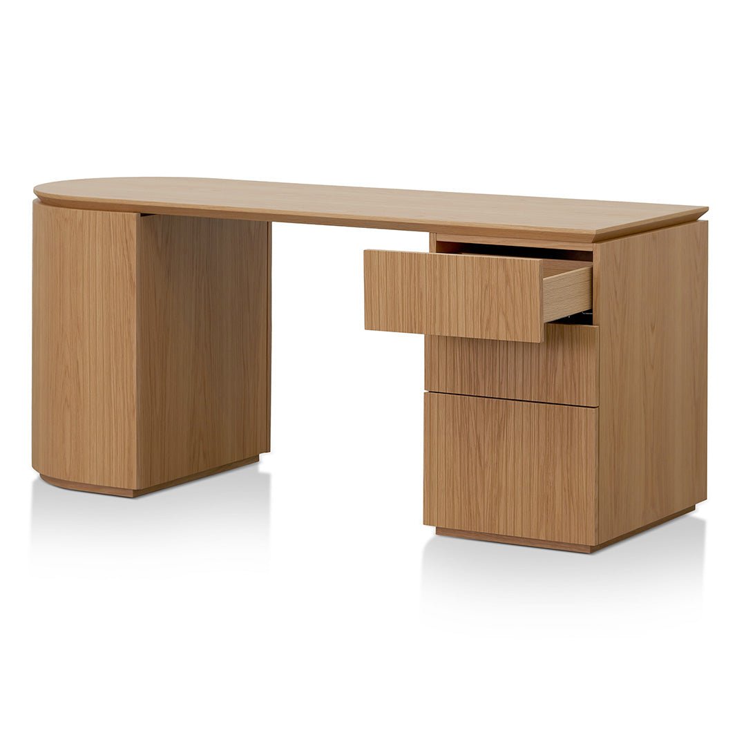 Albina 1.77m Right Drawer Office Desk - Natural Oak - Image 3