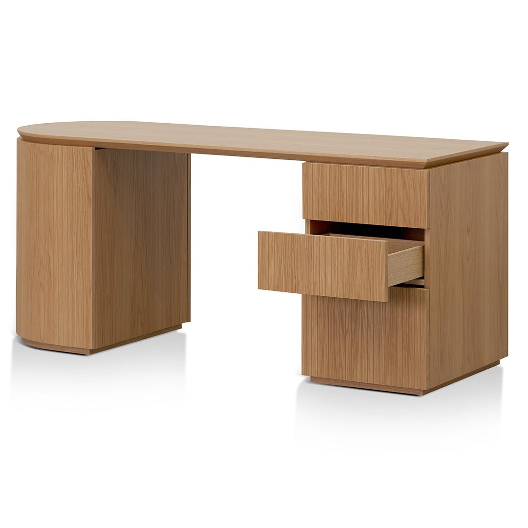 Albina 1.77m Right Drawer Office Desk - Natural Oak - Image 4