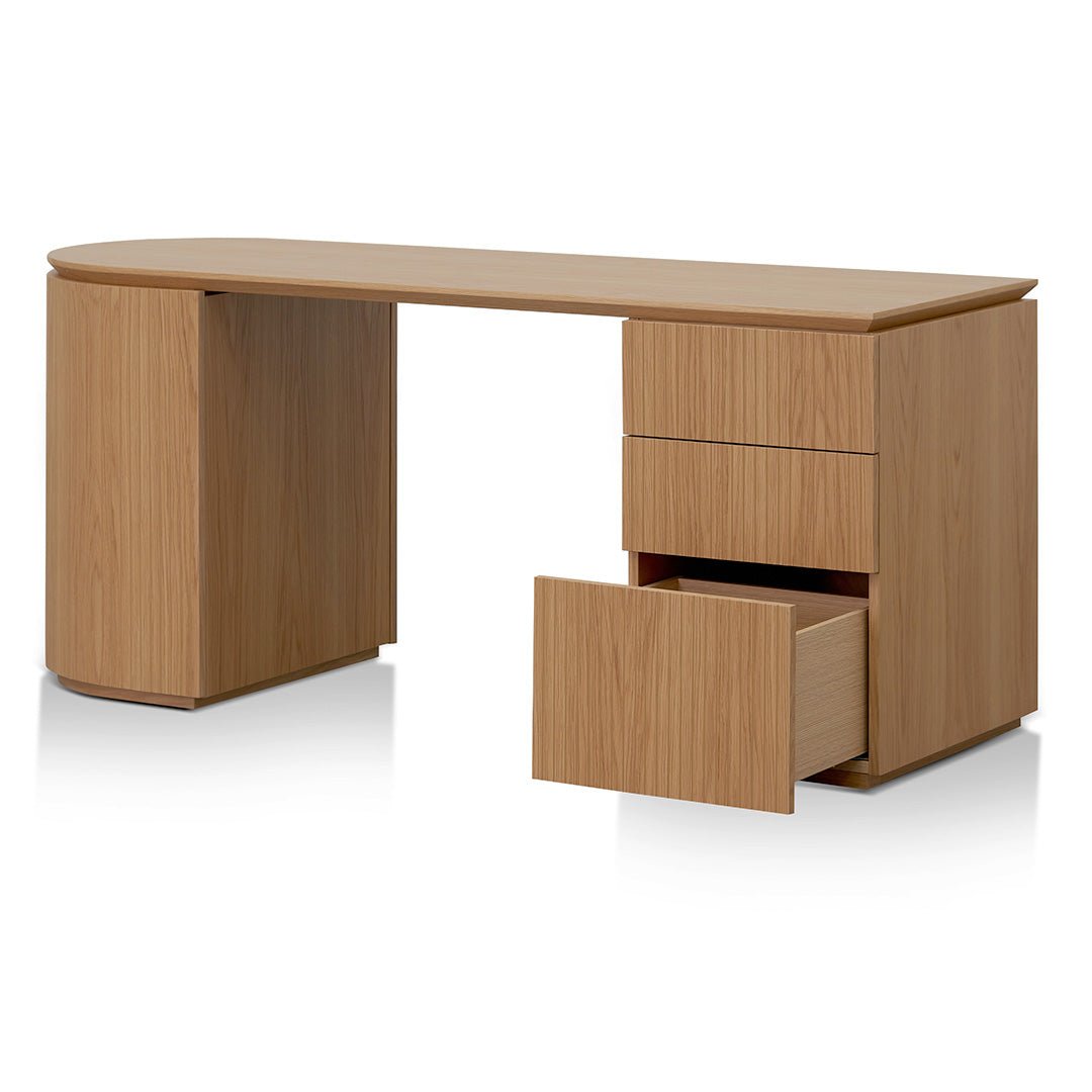 Albina 1.77m Right Drawer Office Desk - Natural Oak - Image 5