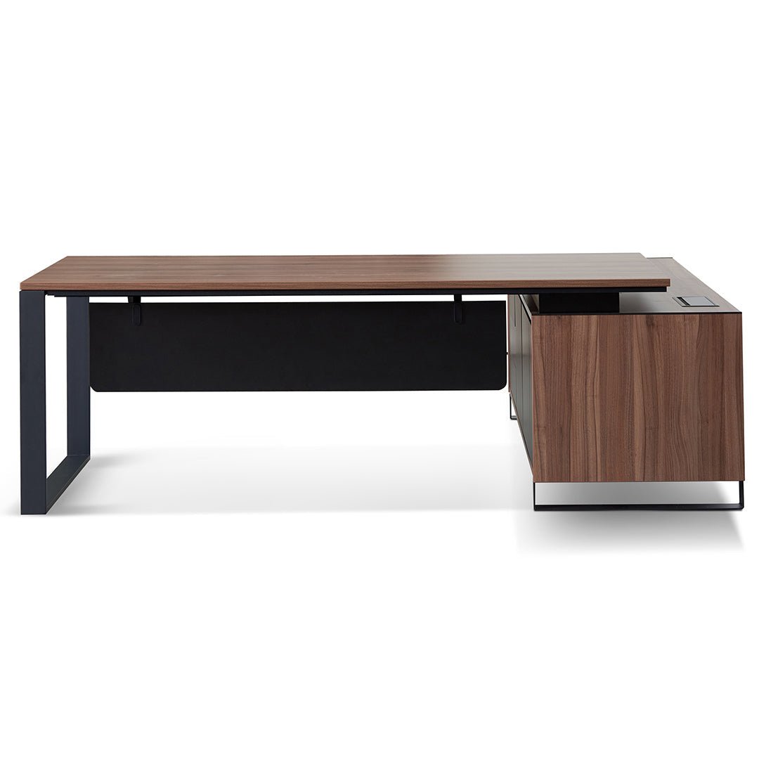 Janell 2.3m Left Return Office Desk - Walnut - Image 2