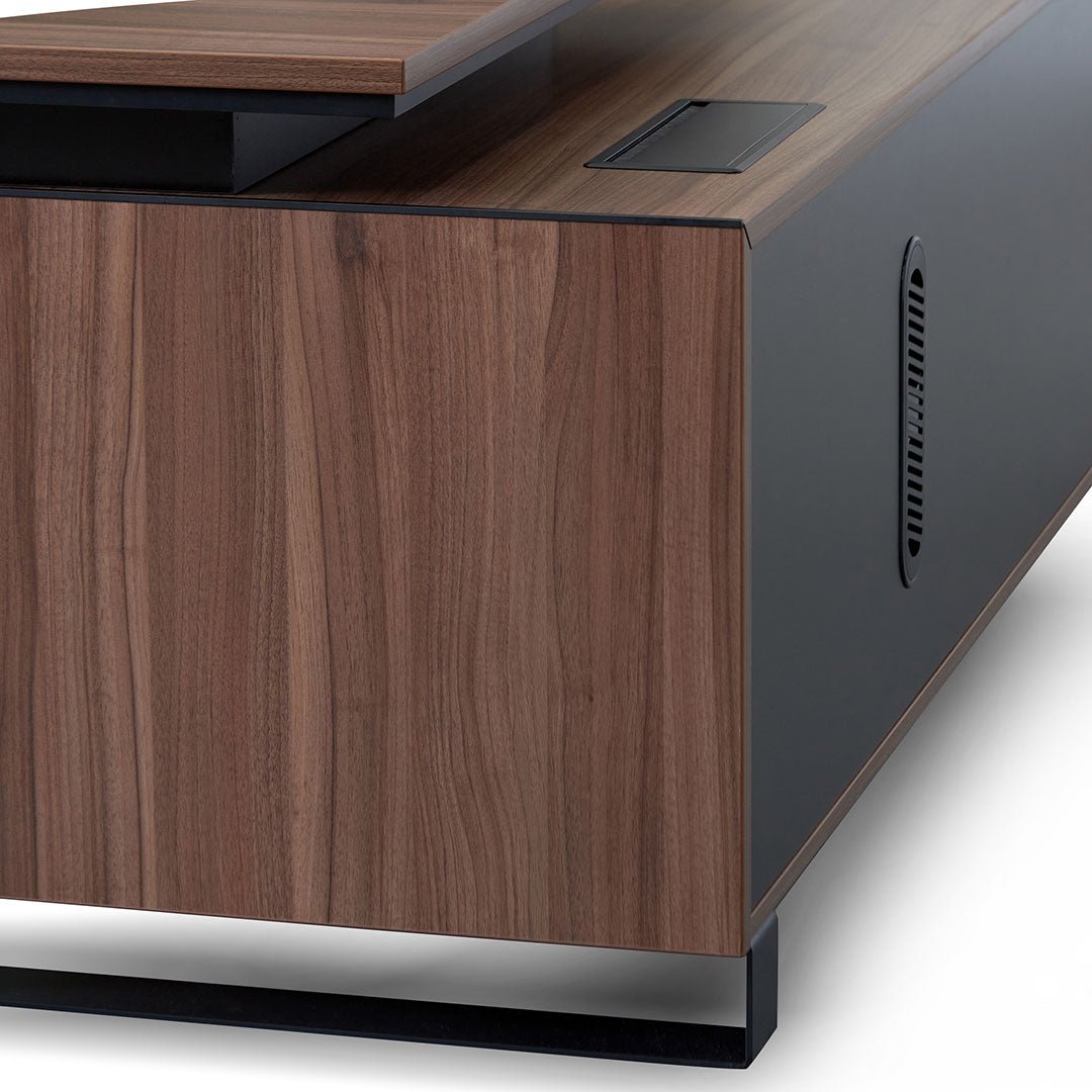 Janell 2.3m Left Return Office Desk - Walnut - Image 7