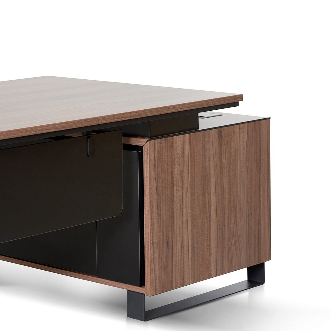 Janell 2.3m Left Return Office Desk - Walnut - Image 10