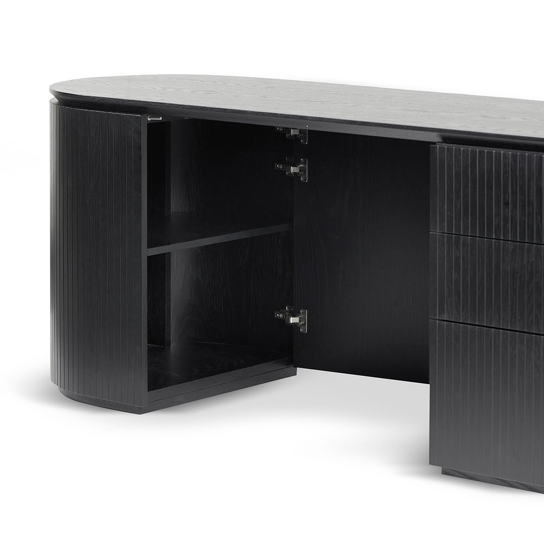 Albina 1.77m Right Drawer Office Desk - Black Oak - Image 7