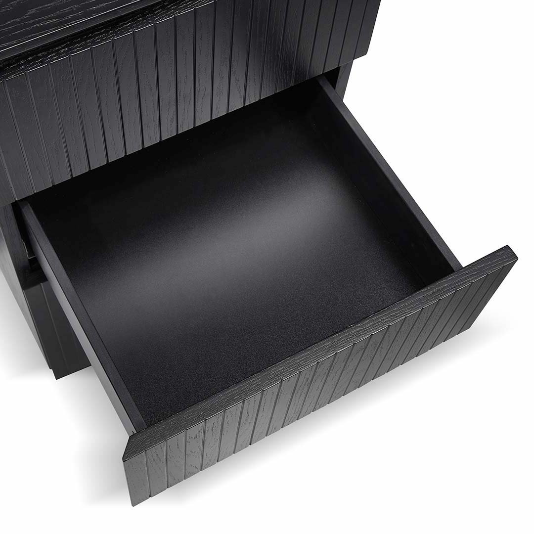 Albina 1.77m Right Drawer Office Desk - Black Oak - Image 9