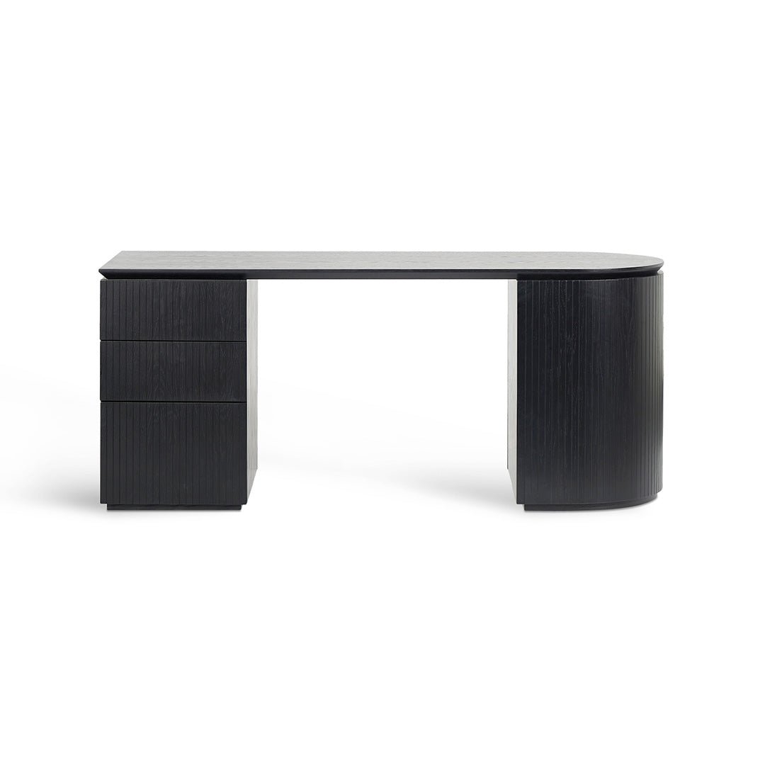 Albina 1.77m Left Drawer Office Desk - Black Oak - Image 2