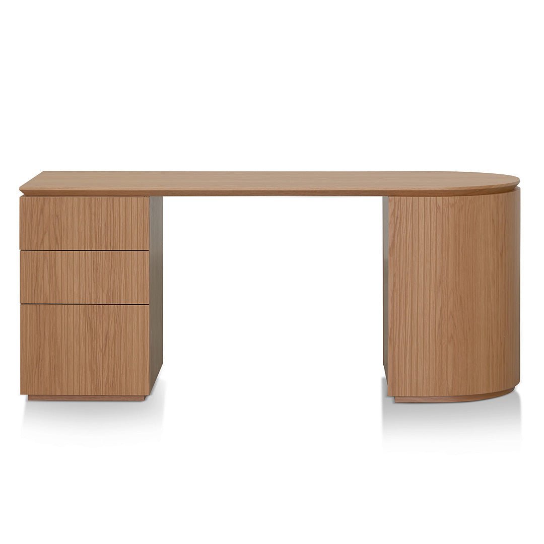 Albina 1.77m Left Drawer Office Desk - Natural Oak - Image 2