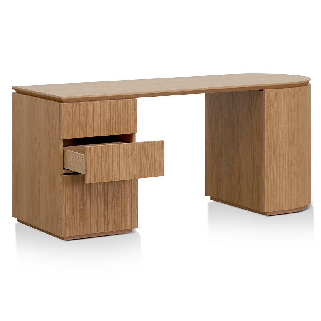 Albina 1.77m Left Drawer Office Desk - Natural Oak - Image 4