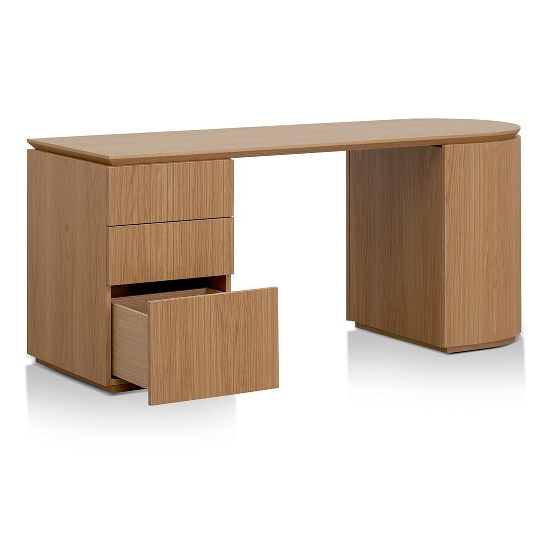 Albina 1.77m Left Drawer Office Desk - Natural Oak - Image 5