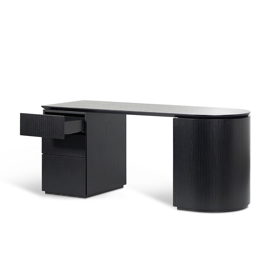 Albina 1.77m Left Drawer Office Desk - Black Oak - Image 3