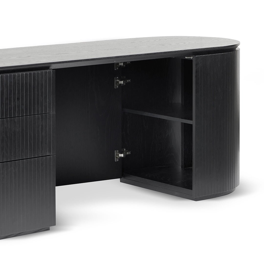 Albina 1.77m Left Drawer Office Desk - Black Oak - Image 10