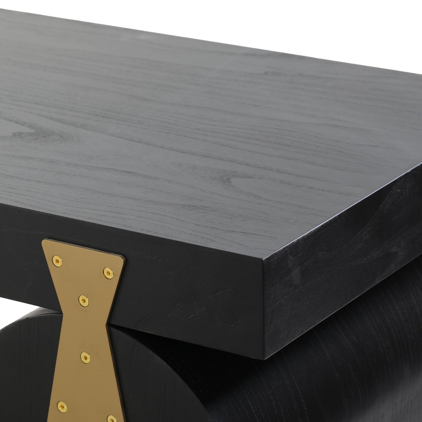 Junon 1.55m New Elm Home Office Desk - Full Black - Image 5