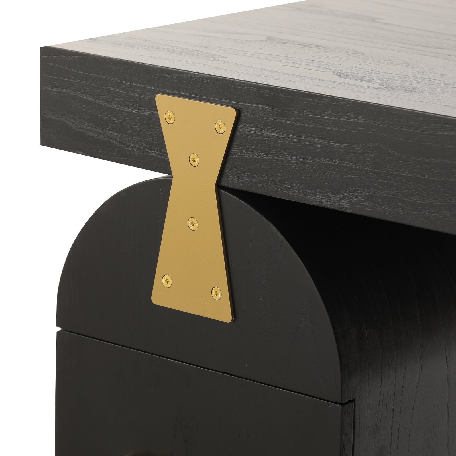 Junon 1.55m New Elm Home Office Desk - Full Black - Image 8