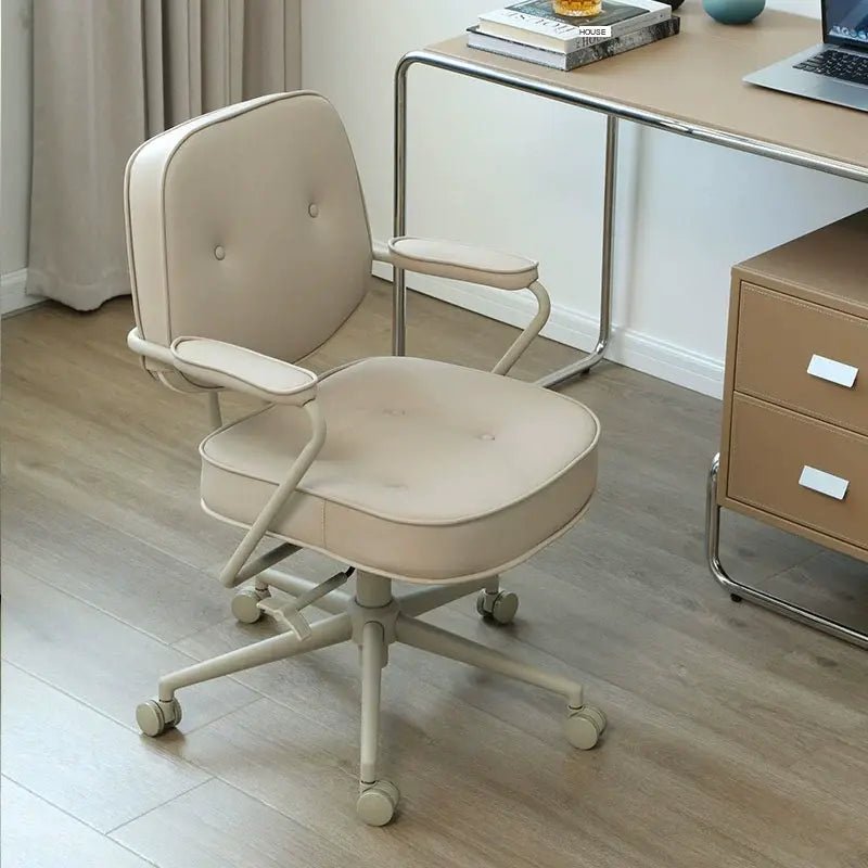 CAROCC Isolde Genuine Leather Light Luxury Computer Chair - Image 18