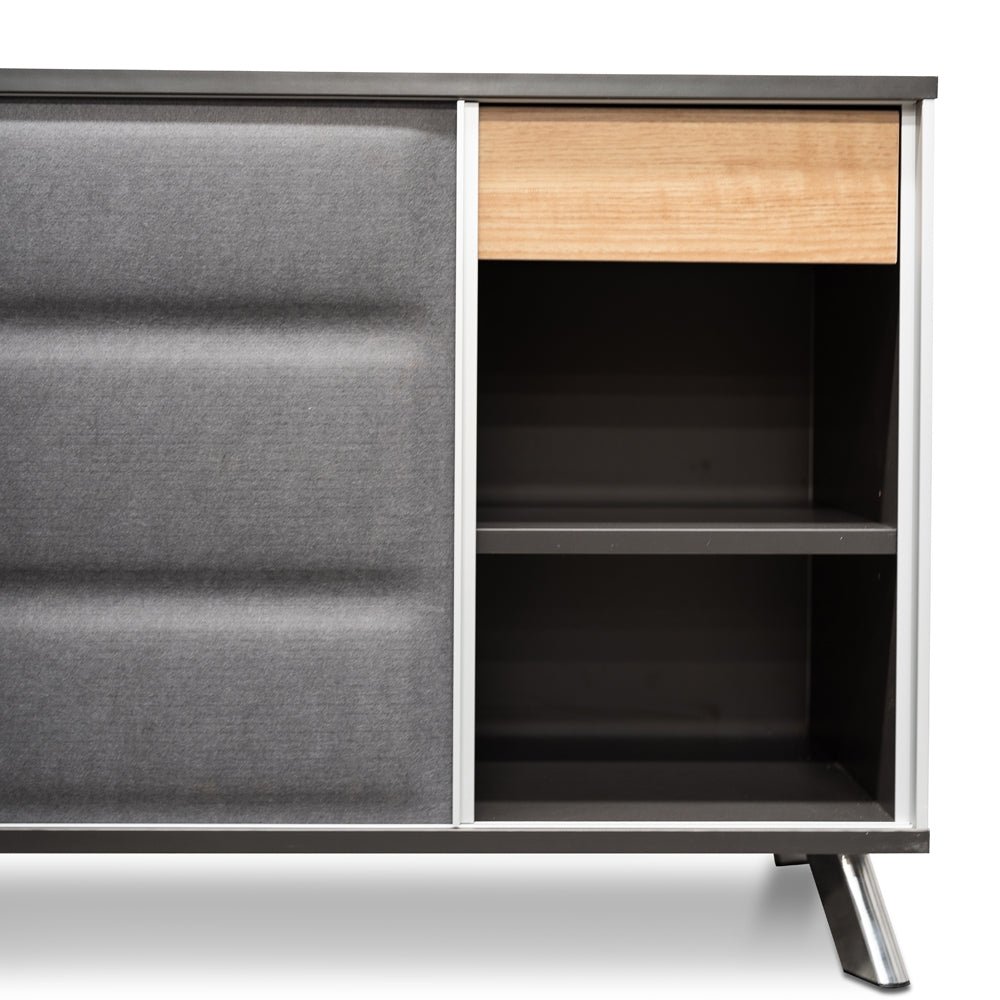 Hayes 2m Right Return Office Desk - Natural - Black - Image 7