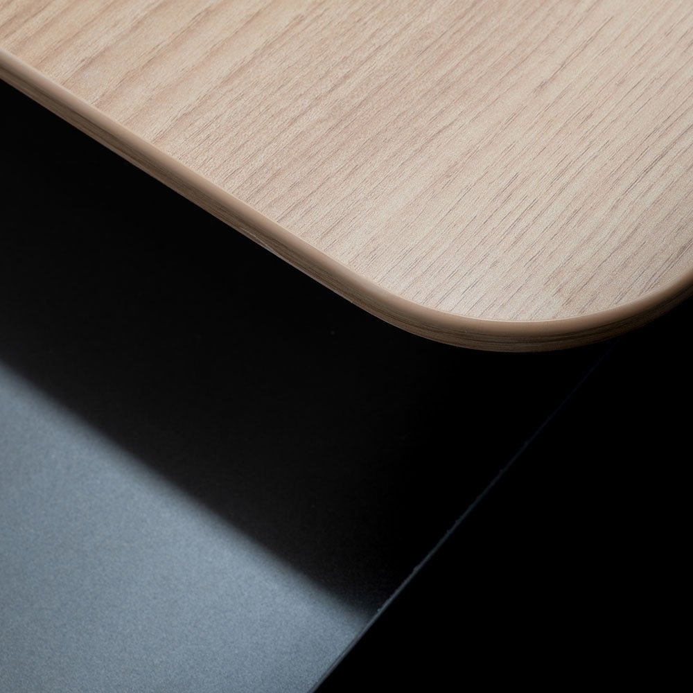 Hayes 2m Left Return Office Desk - Natural - Black - Image 6