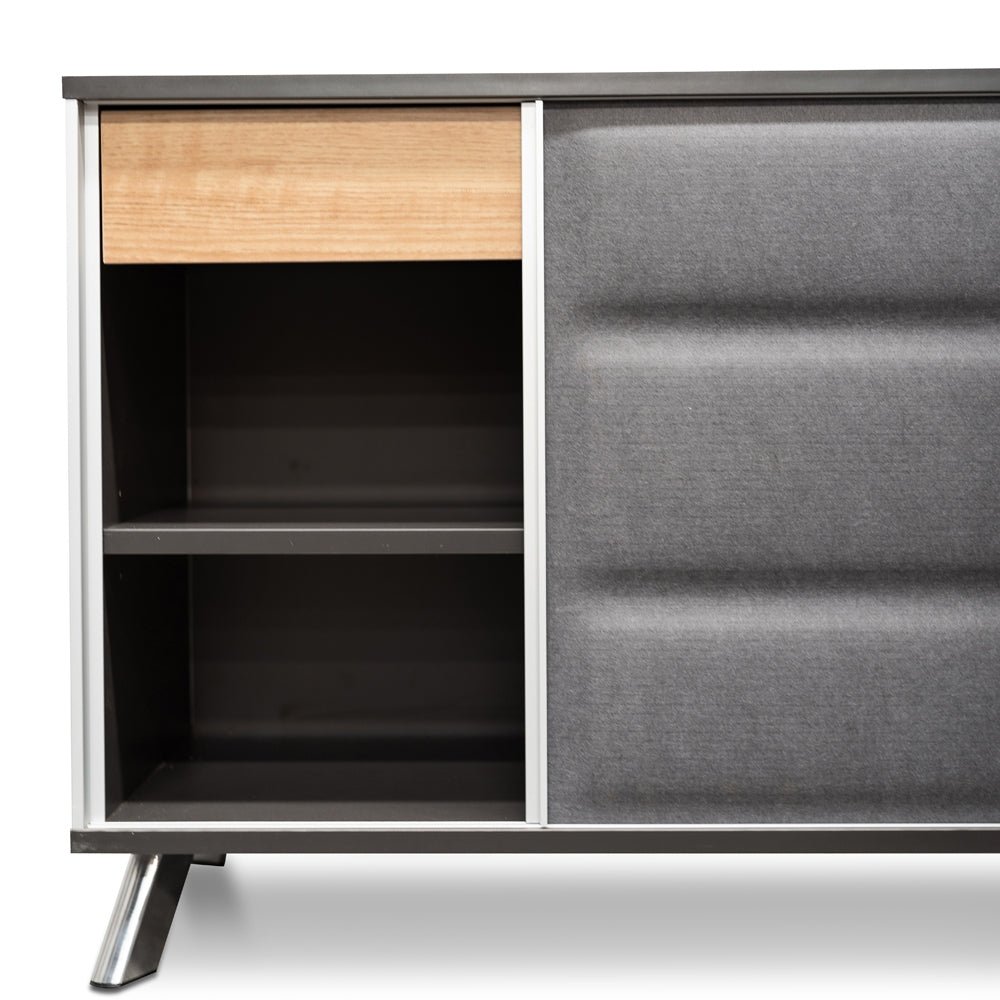 Hayes 2m Left Return Office Desk - Natural - Black - Image 10