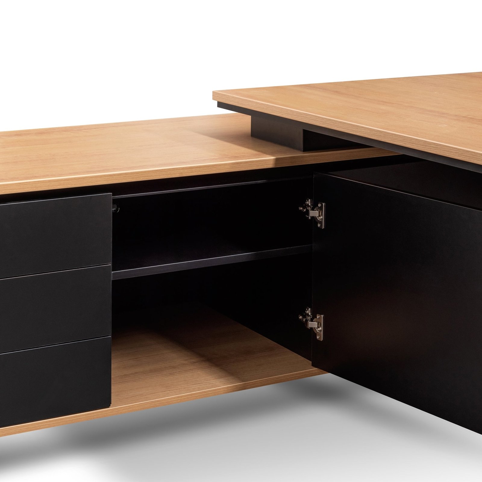 Janell 2.3m Left Return Office Desk - Natural - Image 8